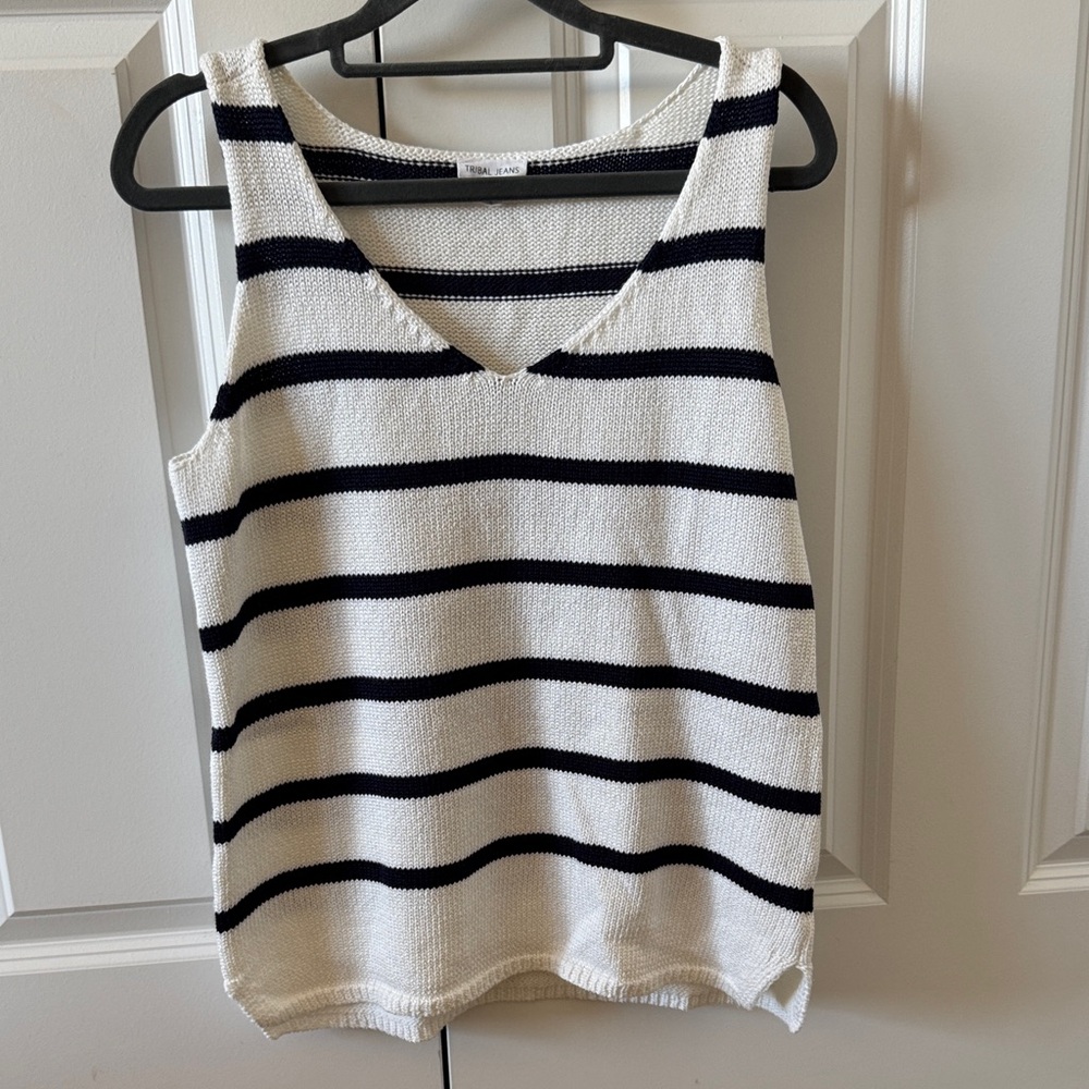 Tribal striped tank sweater